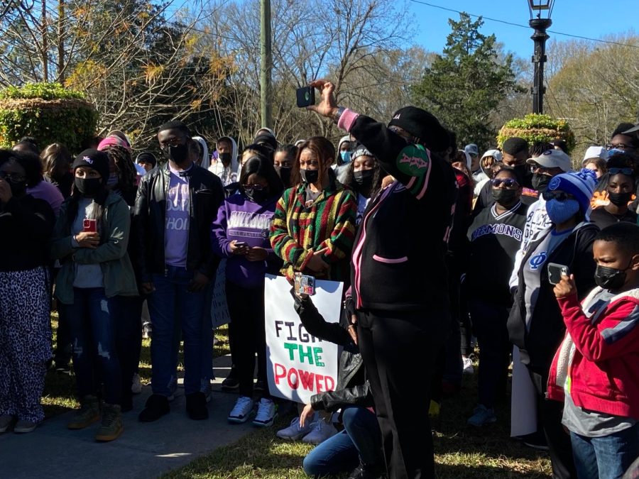 Northwestern State Student Community march down to the  Dr. Martin Luther King Jr. Memorial Triangle to honor the Civil Rights Leader.