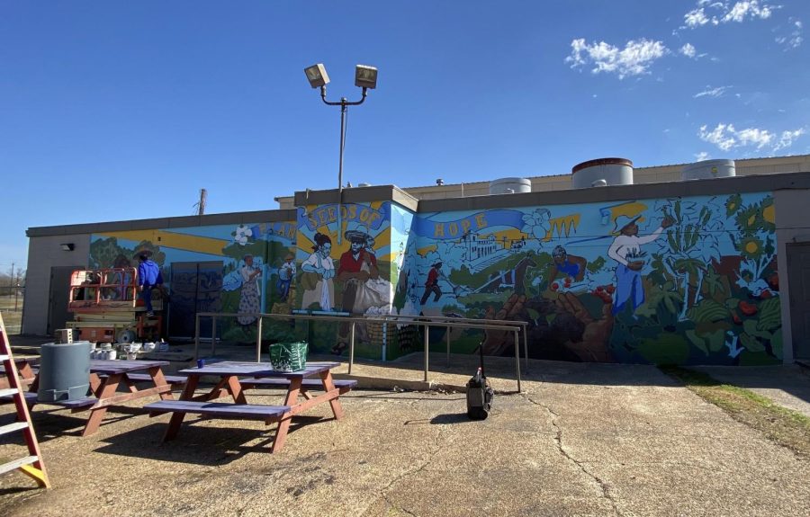 Northwestern State University graduate student, Edgar Cano says his inspiration for the mural was drawn from the history, environment and community of Natchitoches.