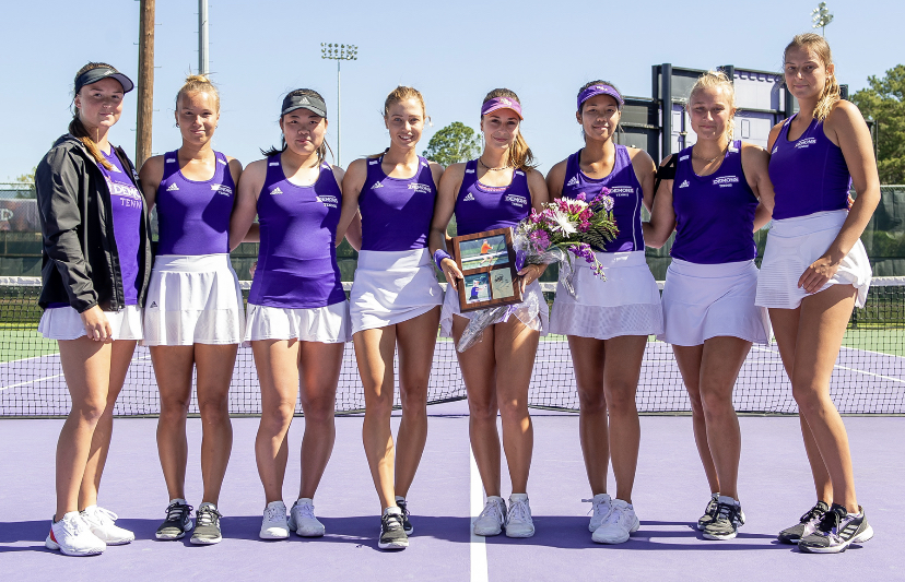 Northwestern State University of Louisiana Women’s Tennis team after their win against Nicholls State University.