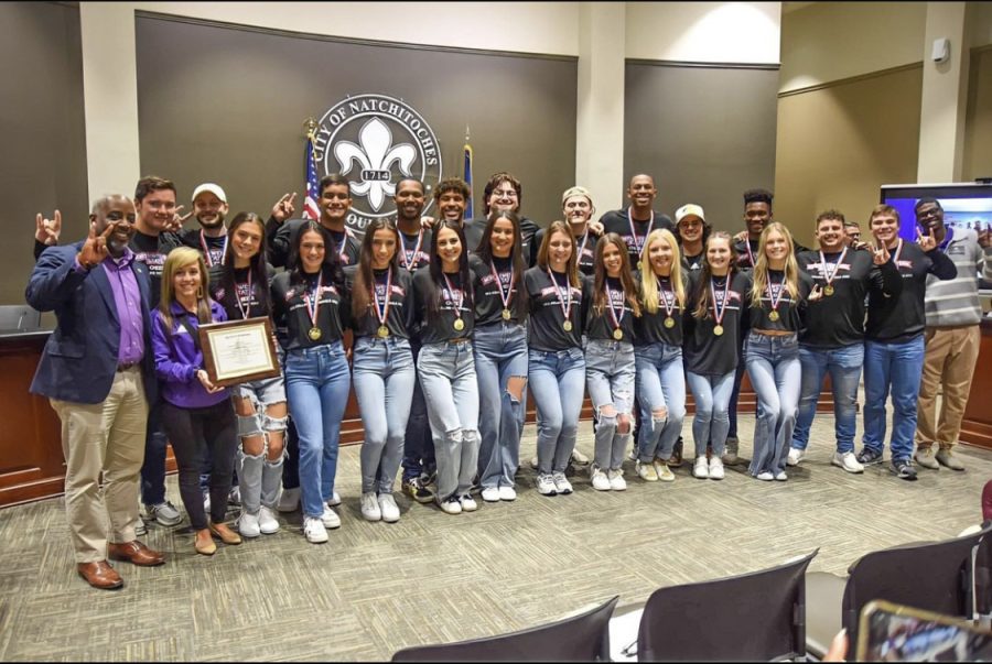 The+team+was+presented+with+a+plaque+on+Monday%2C+Jan.+23+at+the+Natchitoches+City+Council+meeting+to+honor+their+hard+work.