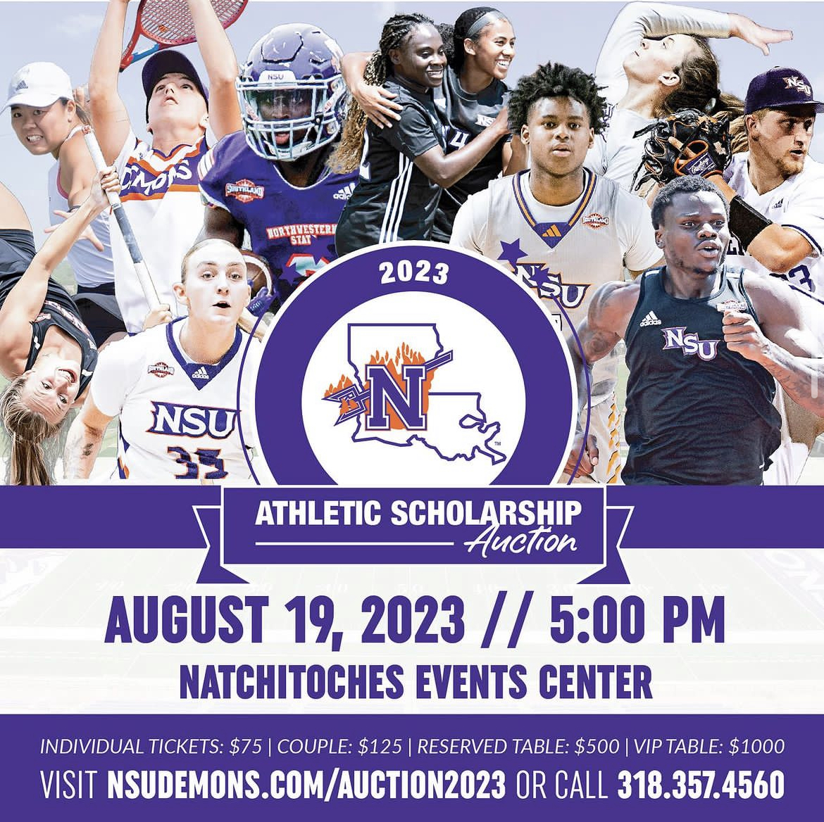 This Saturday, Aug. 19, 2023 the Natchitoches community and Northwestern State University of Louisiana student athletes can form relationships at the Meet the Demons Auction.