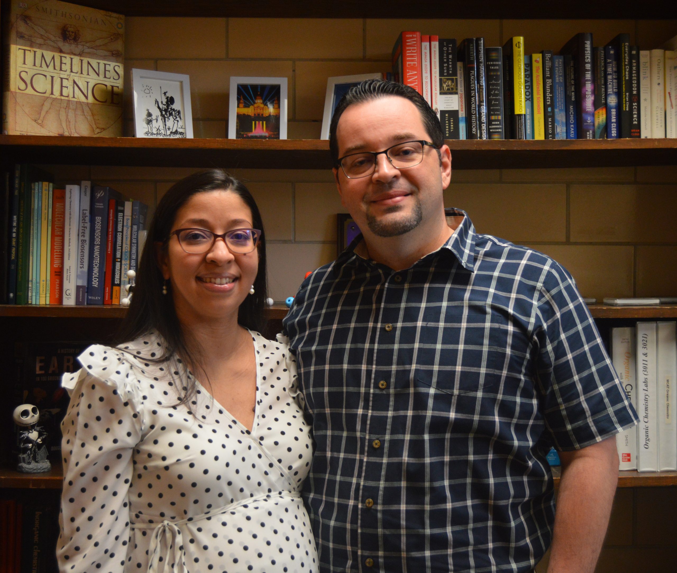 (L-R) Yohaselly Santiago Rodríguez and Daniel Rivera Vázquez are married professors at NSU who love sharing their heritage.