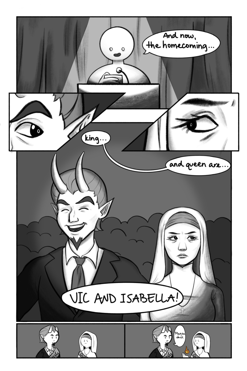Vic the Demon and Isabella the Ghost are crowned Homecoming King and Queen in this Comic Strip. (Click to view full comic)