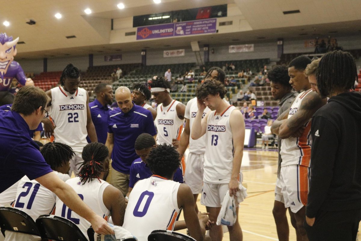 On Monday Nov. 6, 2023, the Demons Mens Basketball team secured their first win of the season with a resounding 101-54 win against Dallas Christian Crusaders.