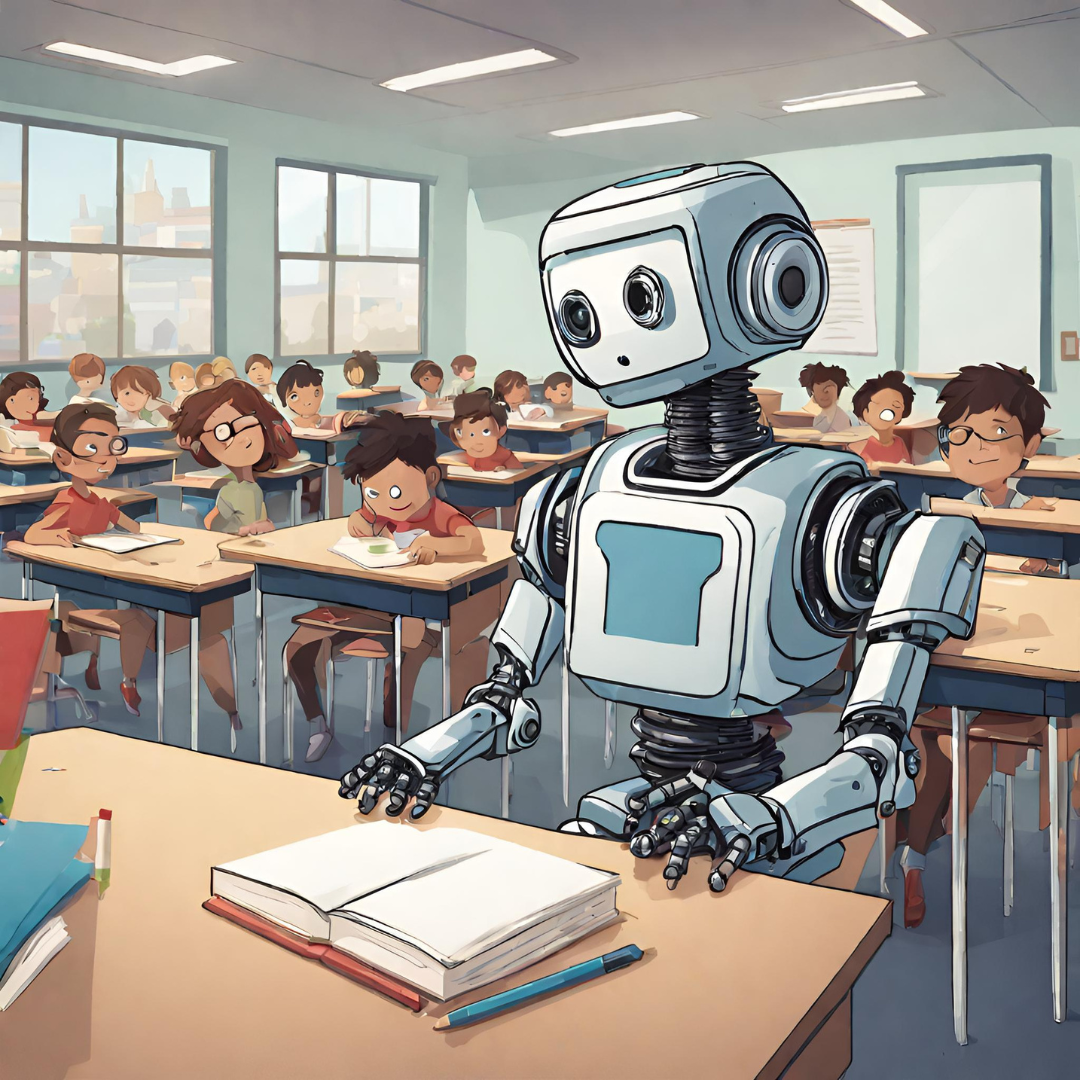 An image created by an A.I. photo generator of what some may believe is the future of classrooms.