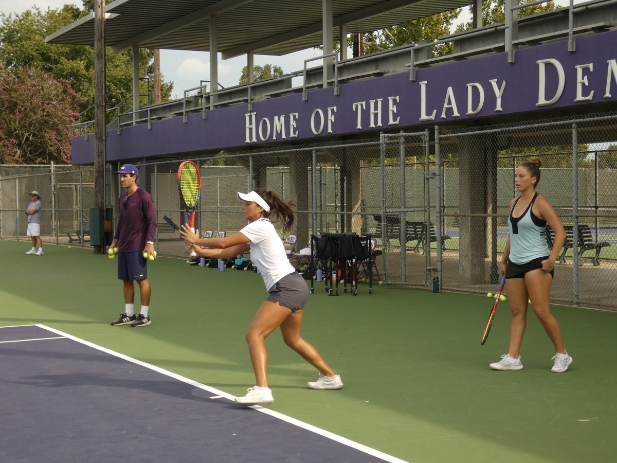 The Lady Demons tennis team fosters players from different countries.