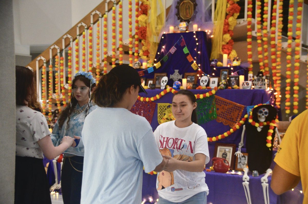 Students were given dance lessons and served food.