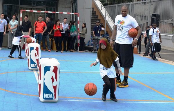 The NBA cares program encourages athletes to get out and give back to their communities.  