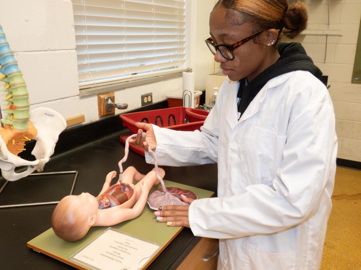 Junior biology major Samari Finney has aspirations of becoming a general dentist and obtaining a certification in welding.