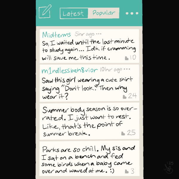 Yik Yak is a social media platform where people can publicly or anonymously make threads on different topics.