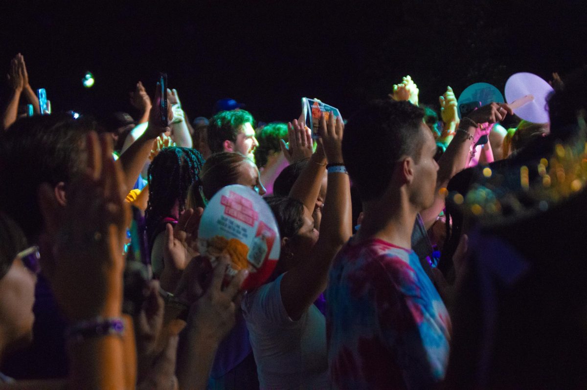 Students watch Daya's performance at First Night Fest.