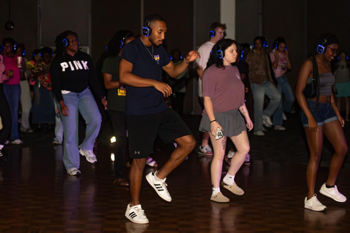 Students lit up the dance floor at the Silent Disco hosted by KNWD and the NAACP on September 24, 2025.