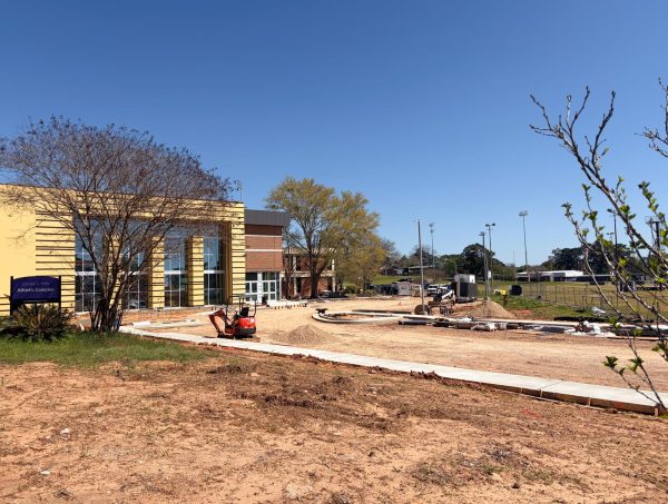 Construction for the David and Sherry Morgan Performance Center is continuing to make progress, with the projected completion date being May 2026.